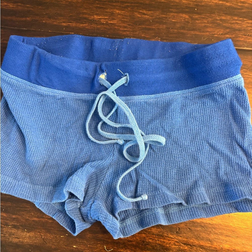 Hard Tail Blue Waffle Knit Lounge Shorts